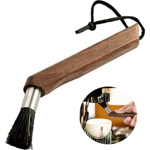 Coffee Machine Brush Coffee Grinder Cleaning Brush Tool with Wooden Handle and Bristles for Espresso Machines