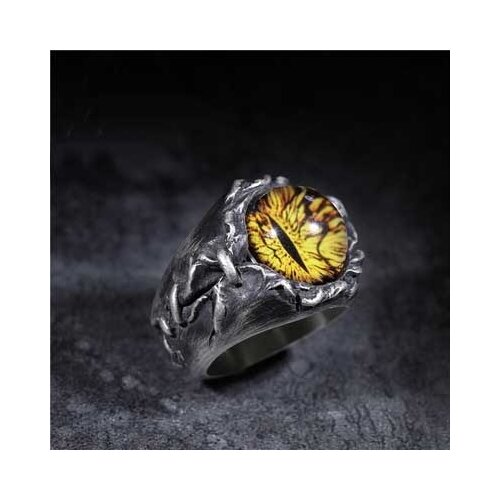 Punk Vintage Men Retro Dragon Claw Evil Eyes Rings Devil Eyeball Snake Male Crystal Finger Ring Jewelry Halloween Gifts OSR598