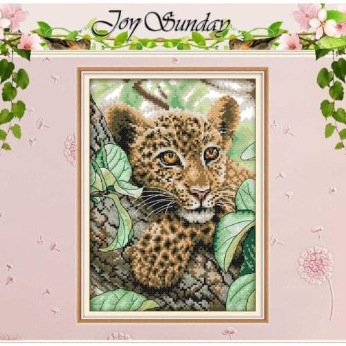 Leopard painting counted Cross Stitch 11CT 14CT Cross Stitch Set Wholesale DIY nimals Cross-stitch Kit Embroidery Needlework