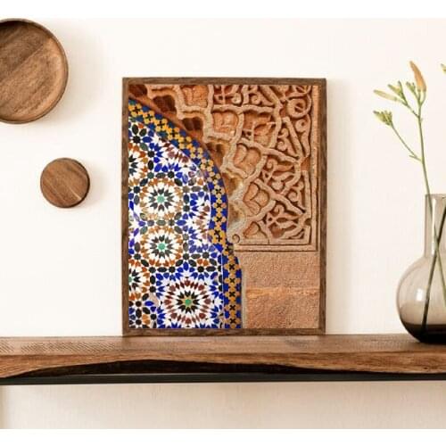 Moroccan Wall Art Print Marrakesh Architecture Poster Boho Wall Decor Terracotta Art Picture Decoration Painting