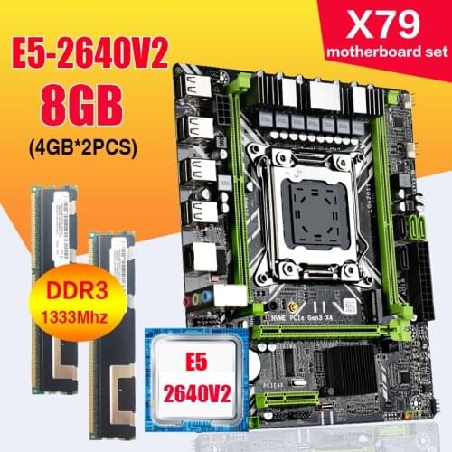 JINGSHA X79 motherboard LGA2011combos E5-2640 V2 CPU 2pcs x 4GB = 8GB DDR3 RAM 1333Mhz PC3 10600 Memory