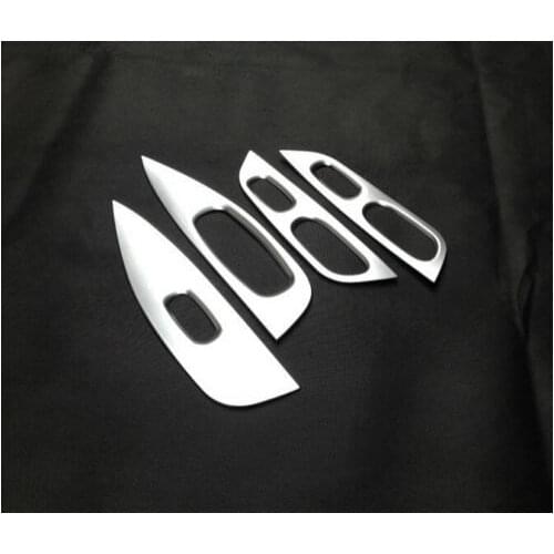 Matt Silver Car interior door Window Lift Panel cover armrest trim Styling Sticker 4pcs Fit for Nissan Rogue X-Trail 2014-2016