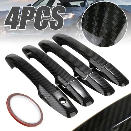 Mayitr 4pcs Carbon Fiber Style Car Side Door Handle Frame Cover Trim for Honda Civic 2006-2011 Car Stickers