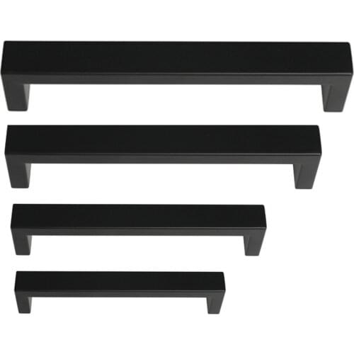 Minimalism Cabinet Handles and knobs Matte Black Kitchen Handles Long Wardrobe Cupboard Furniture Pulls Drawer Knobs
