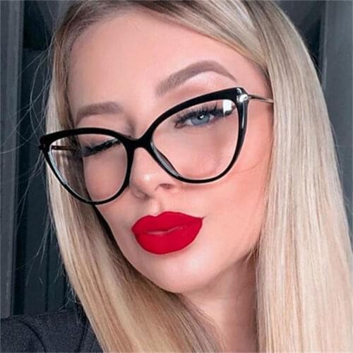 Retro Metal Legs Cat Eye Eye Glasses Frames Women Brand Designer Eyeglasses Clear Lens glasses Frame Oculos UV400 Eyewear