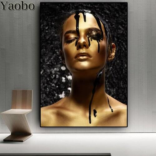 Full square round Diamond Gold Nude African Art Woman Diamond Embroidery Cross-stitch Rhinestone Mosaic Painting diamond art