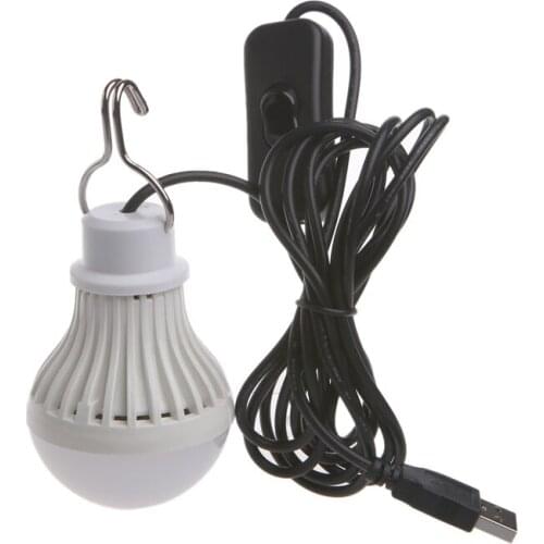 H7JB Portable USB LED Light Bulb Switch LED Camping Lantern Tent Lighting 5W