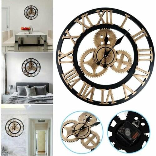 Industrial Gear Wall Clock Decorative Retro Metal Wall Clock Industrial Age Style Room Decoration Wall Art Decor