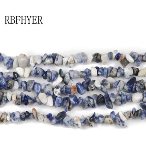 RBFHYER Sodalite Stone Natural Irregular Gravel beads 4-10MM Wholesale For Jewelry Making DIY Bracelet Earrings Accessories