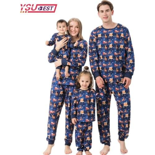 Christmas Family Matching Pajamas Set Adult Kid Pyjama Nightwear Baby Romper Merry Christmas Family Matching Outfits New Year
