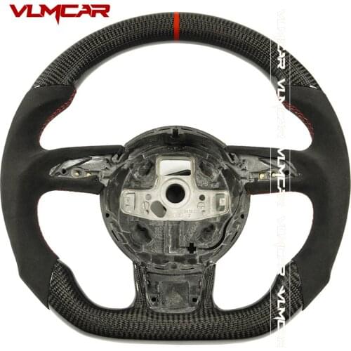 Custom Carbon Fiber Steering Wheel With Alcanta For Audi A4 A5 A6 A7 S5 S6 RS5 RS6