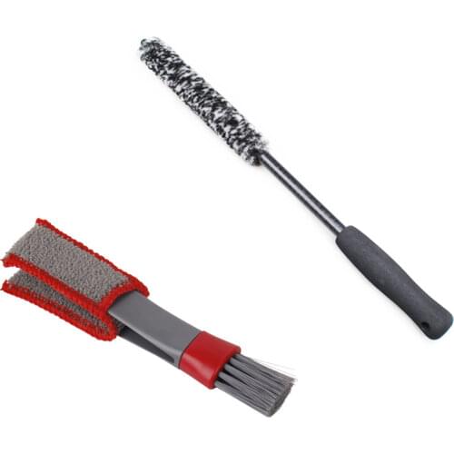 Car Air Conditioning Air Outlet Cleaner Double Head Car Keyboard Dust Removal Cleaning Tool Shutter Dust Collector Detail Brush