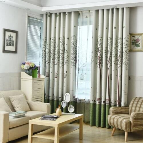 Dreamwood Hot Sale Be Customized Pastoral Style Polyester Printed Blackout Bedroom Window Curtain Shading Living Room Curtain