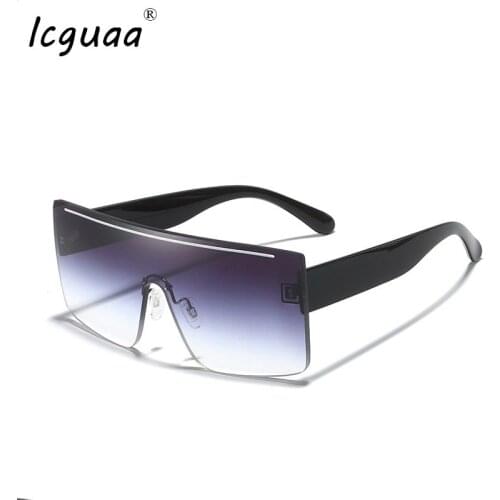 Rimless Sunglasses Oversized Sunglasses Windproof Goggles One Piece Gradient Shades Women Luxury Sunglasses Eye Wear