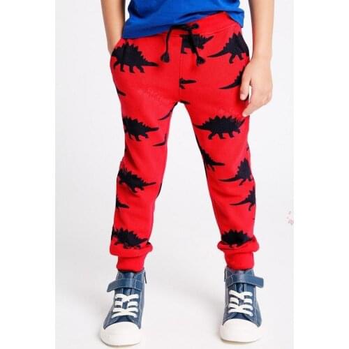 Little Boys Girls Cartoon Print Drawstring Elastic Sweatpants Sport Jogger Sports Pants