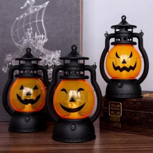 2021 Pumpkin Skull LED Hanging Night Light Pony Lantern Halloween Decoration Creative Holiday Bar Party Light LED Oil Lamp Prop