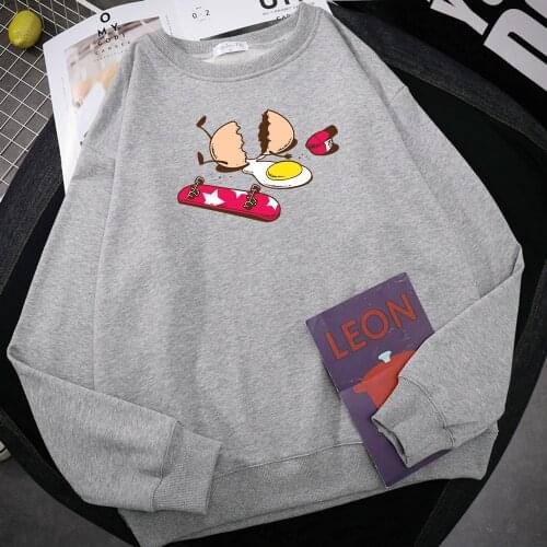 Streetwear Broken Egg Skateboard Printed Mens Hoodies simple Fleece Hoodie Street S-XXL Hoody Casual Fashion Tops Womens