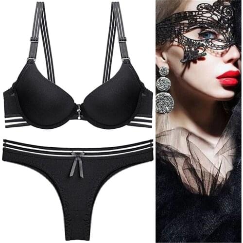 Ultra-thin Sexy Underwear Womens Lingerie set Push Up Bra Set Plus Size Underwire Sexy Deep V Bra And Panty Set Femme
