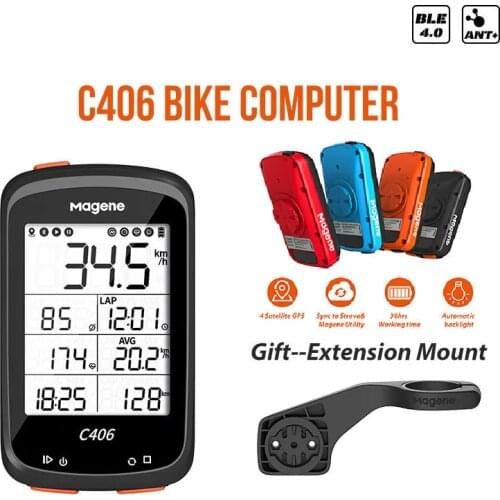 Magene C406 Bike Computer With Holder Waterproof GPS Cycling Computer Wireless Smart Road Bicycle Monitor 2.5 Inch LCD Screen