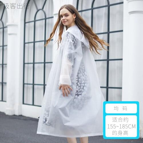 Waterproof Eva Type Travel Rain Poncho Adult Non-disposable Raincoat Jumpsuit Eco-transparent Outdoor Raincoat