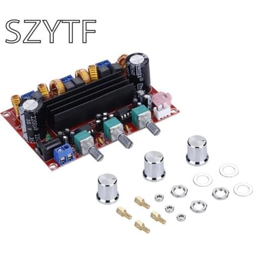 XH-M139 2.1 channel digital power amplifier board 12V-24V wide voltage TPA3116D2 2*50W+100W