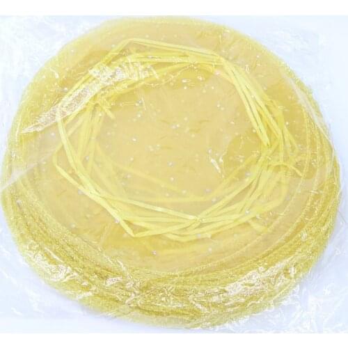 26cm 300pcs Gold Candy Bags For Wedding Round Christmas Organza Bags Gift Packaging Bags Women Drawstring Bag Package Display