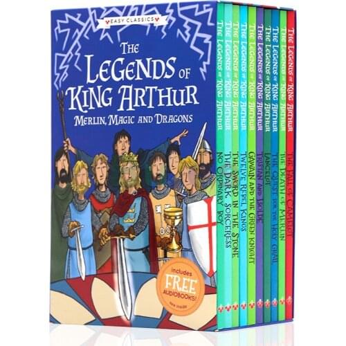 10 books/set ,The Legends of King Arthur,english story books,Humorous picture book,children english interesting reading books