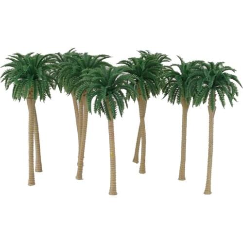 10PCS Coconut Palm Trees Model Train Railway Architecture Diorama Scenery 11cm