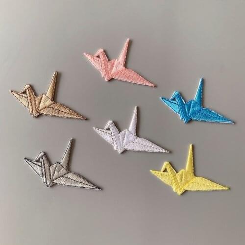 100pcs/lot Embroidery Patch Thousand Paper Cranes Clothing Decoration sewing Accessories craft Diy Applique
