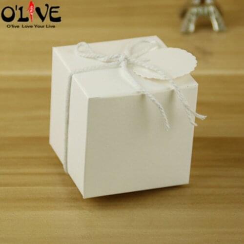 100 Pcs Gift Box Candy Wedding Favors Party Solid Cardboard Boxes Kraft Chocolate Package Baptism Sugar Boxes Dragees Sweets