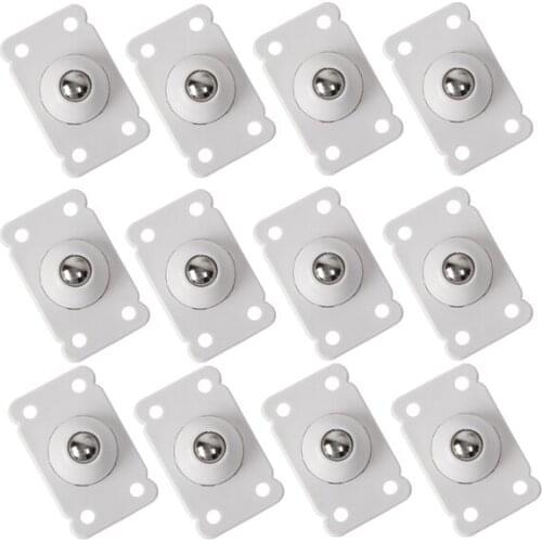 12Pcs Wheels For Furniture Caster Stainless Steel Roller Self Adhesive Furniture Caster Home Strong Load-bearing Universal Wheel