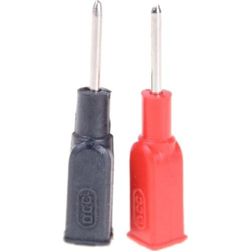 2Pcs DCC Copper 4mm Banana Female To 2mm Pin Tip Head For Multimeter Test Probes 2Colors