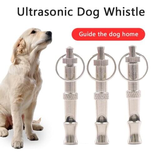2Pcs Dogs Repeller Pet Training Whistle Pitch Anti Bark Ultrasonic Sound Dogs Training Flute Pet Supplies Key Chain Dog Whistle