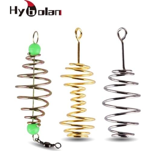 2Pcs Fishing Bait Spring Lure Inline Hanging Tackle Stainless Steel Feeder Fishing Tools Fishing Connector Accessories tool