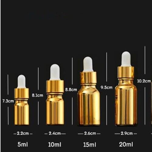 5/10/15/20ml Mini Refillable UV Glass Oil Perfume Bottle With Drop Empty Parfum Case F1198