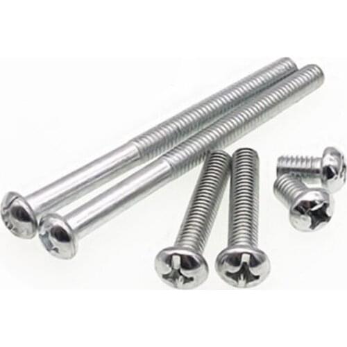 5pcs M8 galvanized Phillips round head screws cross pan headed lengthen screw bolts mechanical bolt GB818 20mm-60mm length