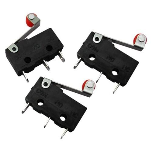 50pcs/lot New Micro Roller Lever Arm Normally Open Close Limit Switch KW12-3 Hot