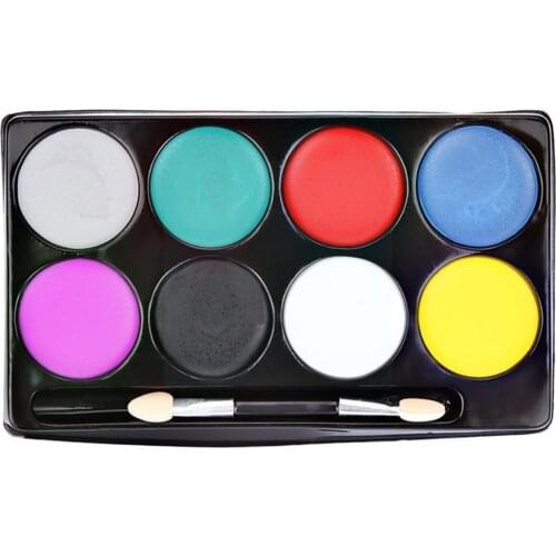 8 Colors Face Body Art Painting Oil Non Toxic Water Cosmetic Makeup Party Pigment Palette With Brush Oil Halloween Paint Ta Z7N0