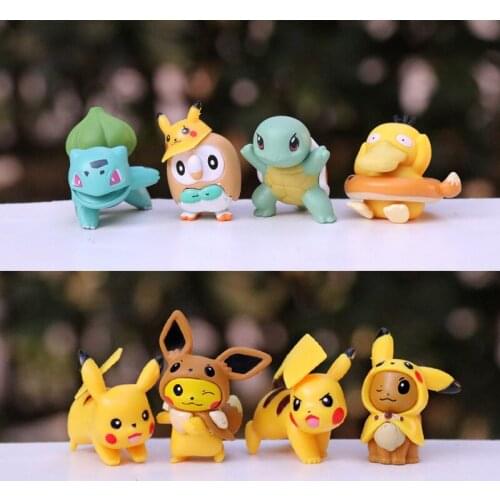 8pcs Pokemon Pikachu Figures Model Collection 3-3.5CM Anime Toy Dolls Kawaii Girl Boy Birthday Gifts
