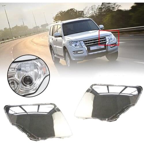 Car Front head light lamp Cover for Mitsubishi Pajero V97 Headlight head light lamp Waterproof Clear Lens Auto Shell Cover Left