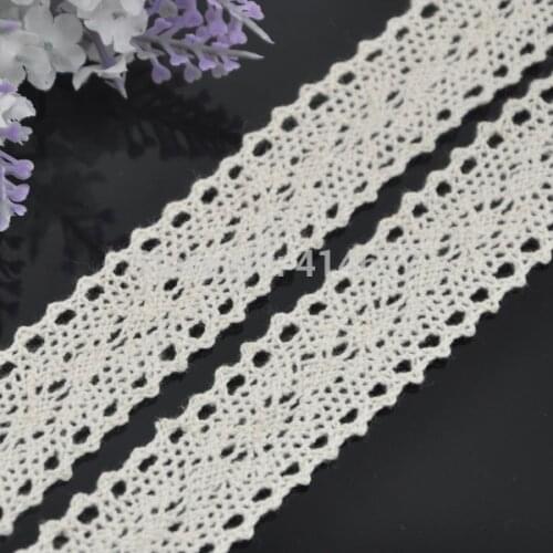 5Y 1" White embroidered cotton trimming Appliques wedding craft cloth L102