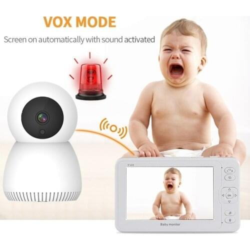 Wireless 5 Inch 1080P Video Color Baby Monitor High Resolution Baby Nanny Security Camera Night Vision Temperature Monitoring