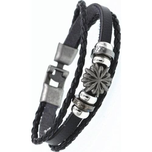 DGW High quality Retro Bracelets Fashion Jewelry Leather Bracelet Men Wristband Bracelets For Women Best Gift Pulsera