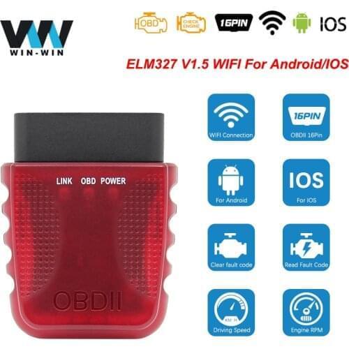 ELM327 V1.5 WIFI OBD2 Scanner ELM 327 V 1 5 wifi For Android/IOS OBD 2 Car Auto Diagnostic Tool WI-FI ODB2 OBDII Code Reader