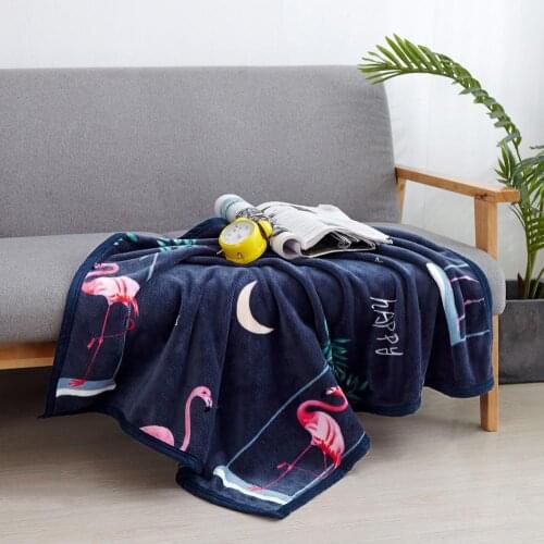 TB020B many stytle kids or adult flamingo flower printed home office Flannel Fleece knee Throw Blanket