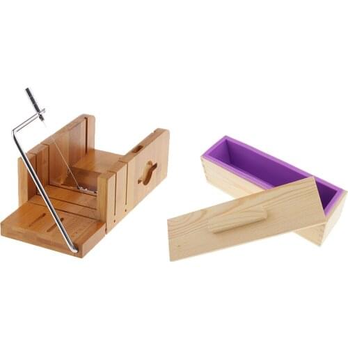 2pcs Soap Cutter with Beveler & Wire Slicer + Rectangle Silicone Soap Making Loaf Mould 900ml for Handmade Soap High Quality