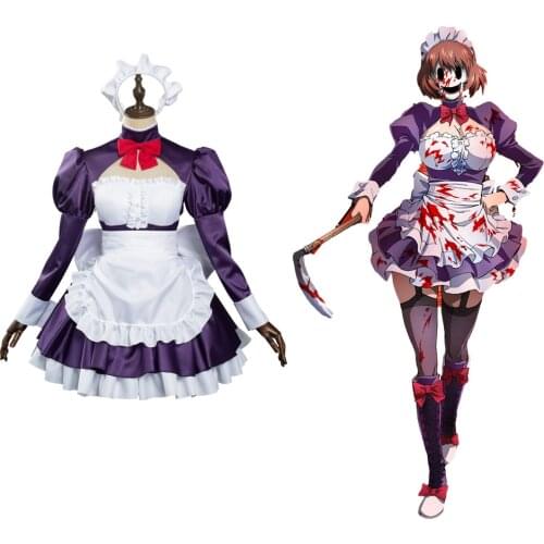 Anime High Rise Invasion Cosplay Maid fuku Kamen Cosplay Costume Maid Dress Outfits Halloween Carnival Suit