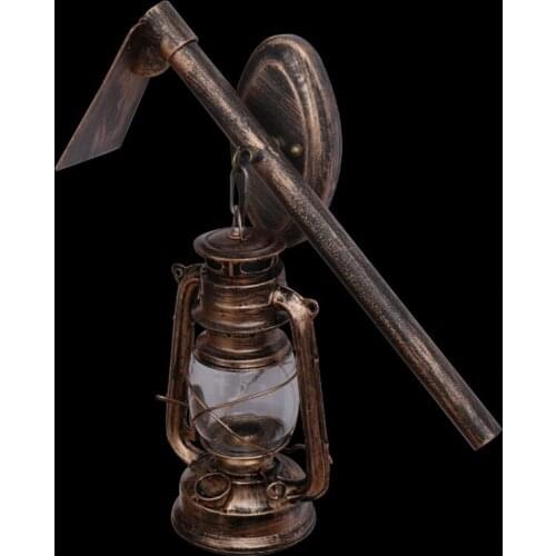 Lamps with Chinese antique horse lanterns Nostalgia lighting Individuality Industrial wind bar corridor retro wall lamp