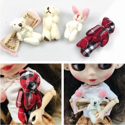 1PCS Cute 4.5cm/6cm Mini Bear with bowknot 4 Style Photos Props Play Dolls Accessories