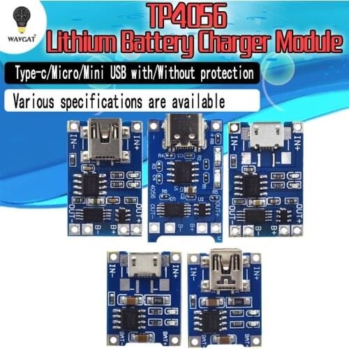 Mini Micro Type-c USB 5V 1A 18650 TP4056 Lithium Battery Charger Module Charging Board With Protection Dual Functions 1A Li-ion